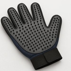 Heavy Duty Pet Deshedding Glove With Reinforced Rubber Tips For Thick Coated Large Dog Breeds