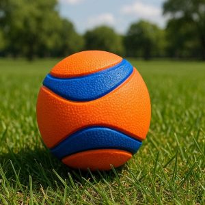 Bouncy Solid Rubber Fetch Ball For Dogs With High Visibility Colors For Outdoor Park Playtime