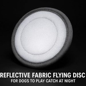 Reflective Fabric Flying Disc For Dogs To Play Catch At Night And Improve Outdoor Athletic Skills
