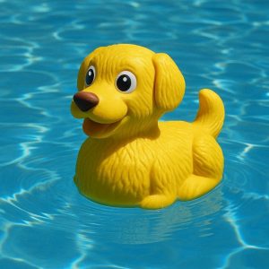 Floating Rubber Duck Dog Toy For Swimming Pool Fun And Water Based Interactive Playtime Exercises
